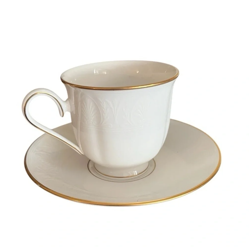 Lenox Hannah Gold Coffee / Tea Cup and Saucer | Discontinued